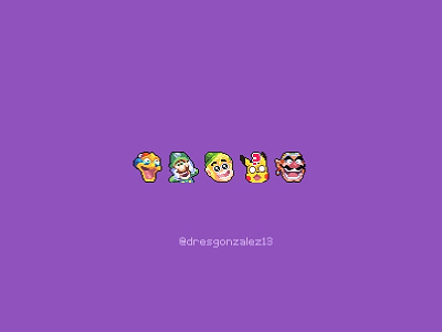 Channel Emotes 🤪😨🤔 character design commissions design emotes emoticon flat graphic icon icons illustration ilustracion kirby link luigi nintendo nintendo switch pikachu pokemon twitch zelda