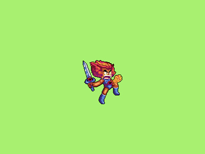 Lion-O 🦁 animal cats character design comics design flat graphic illustration ilustracion lion lion o pixel art pixelart sword thunder thundercats vector