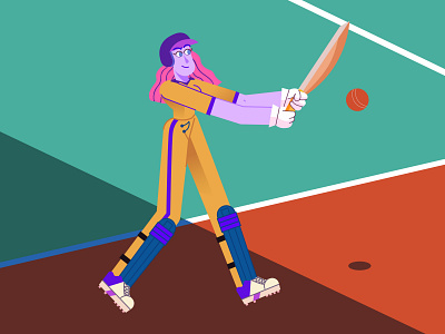 Cricket 🏏 character design cricket design flat girl graphic graphic design graphicdesign graphics illustration ilustracion inspiration modern sport sports ui ux vector woman woman player