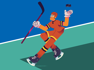 Hockey 🏒 canada character design design disc flat graphic graphic design graphicdesign graphics guy hockey stick ice ice hockey illustration ilustracion modern skates sport sports vector