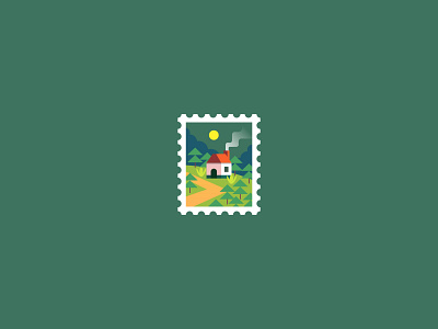 Little House on the woods 🏠🌲 cute design flat forest graphic house house illustration icon icons illustration ilustracion little house logo modern stamp stamp design stamps vector woods