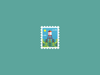 Water Tower cute design flat graphic graphic design graphicdesign graphics icon icons illustration ilustracion logo modern stamp stamp design stamps vector water tower