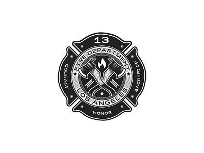 Fire Department Badge ax axs badge badge design badges design fire fire department fire fighter flat graphic icon icons illustration ilustracion logo modern vector