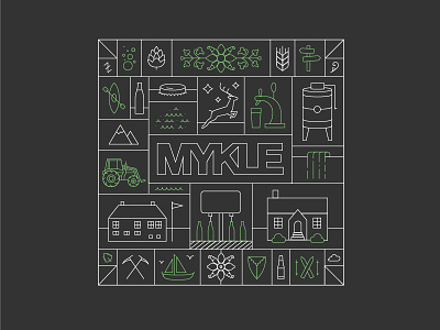 Mykle Merch Illustration beer branding brewery illustration line drawing merch norway t shirt design