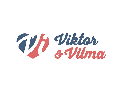 Viktor & Vilma logotype heart logo logotype love romance simple