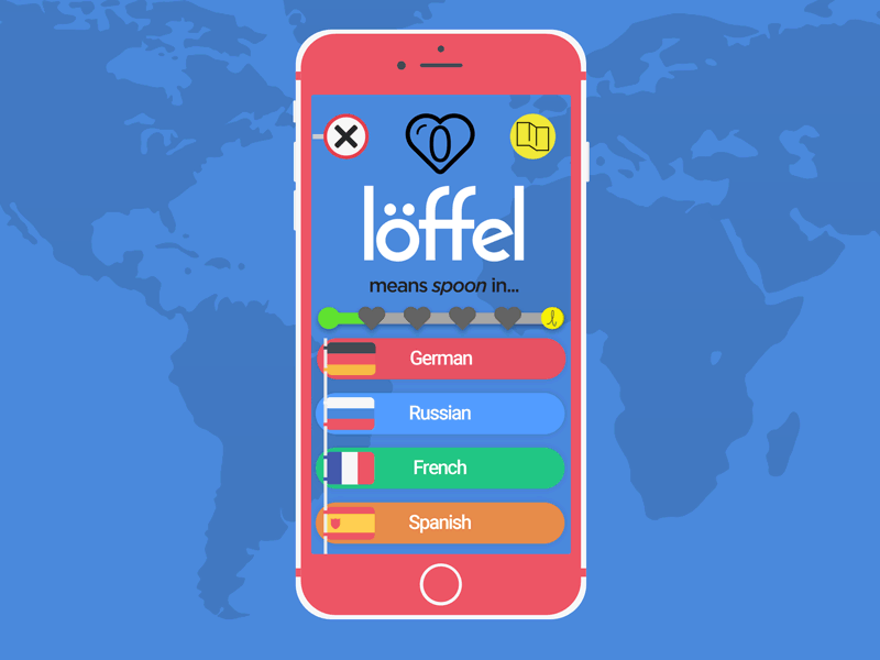 +1 Heart - langues android design first shot game iphone ui ux
