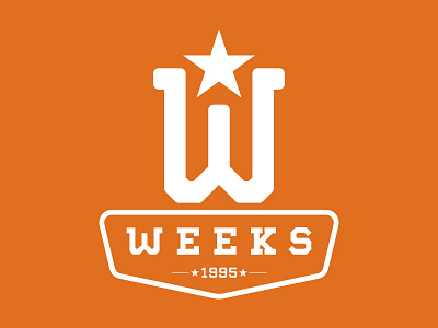 Weeks Ranch pt2 design logo orange ranch star texas w white