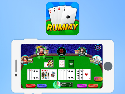 Rummy - Game UI app design game icon illustration logo rummy ui ux vector