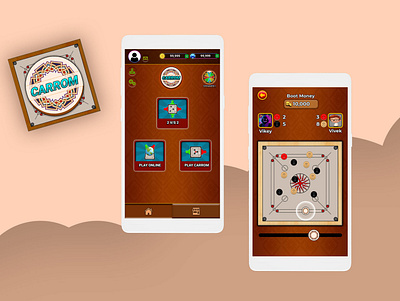 Carrom - Game UI app carrom design game icon illustration logo ui ux vector