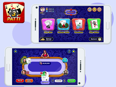 Teen Patti - Game ui app design game game design icon illustration logo teen patti ui ux vector