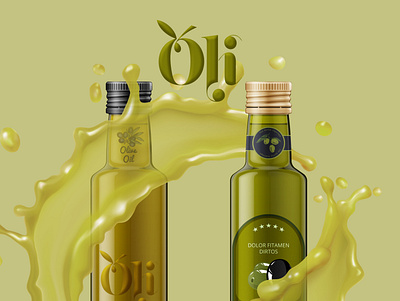 oli oil logo and label branding design graphic logo mockup