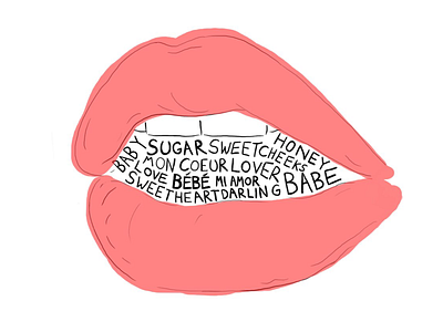 All of your names spill from my mouth / what was your name again colourful design illustration lips logo procreate