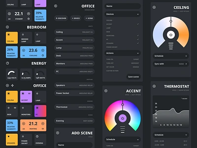 Node Red Dashboard Concept arduino color picker dashboard figma intuitive minimal raspberry pi smart smarthome thermostat ui ux