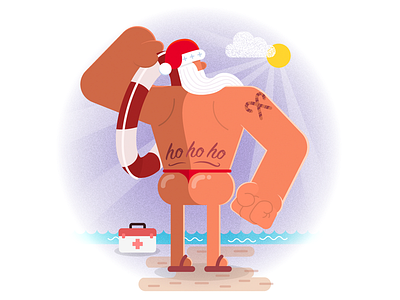 Hohoho Santa beach candy cane character christmas holidays lifeguard santa santa claus sexy xmas