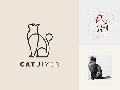 CATBIYEN logo animal branding cat design graphic design icon illustration lineart logo minimal symbol vector