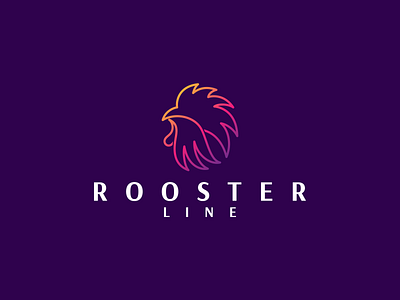 ROOSTER LINE logo idea animal branding coloring design graphic design icon illustration inspirations logo lineart logo minimal rooster symbol vector