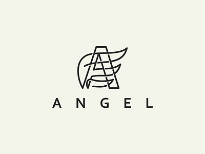 Letter A + ANGEL logo idea