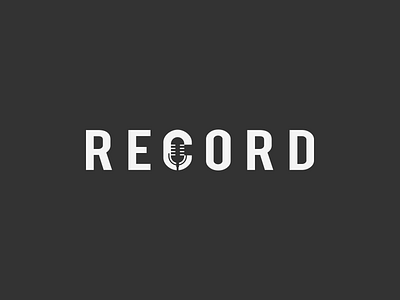 RECORD Wordmark Logo Idea branding design graphic design icon illustration inspirationslogo lettering logo logoawesome logoexcellent logoideas mic minimal record symbol vector