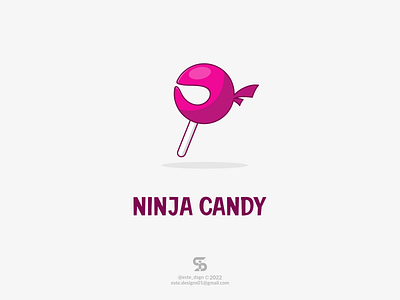 NINJA CANDY Logo Idea! branding candy colloring design dual meaning graphic design icon illustration inspirations logo logo logo ideas ninja symbol vector