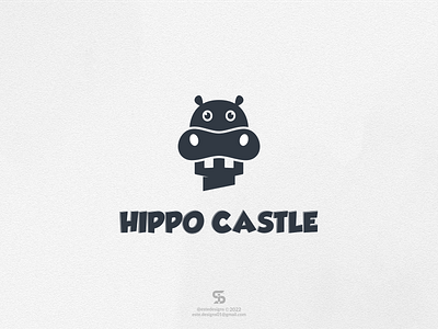 HIPPO CASTLE Logo Idea. animals branding castle design dual meaning graphic design hippo icon illustration logo logo ideas logo inspirations symbol vector