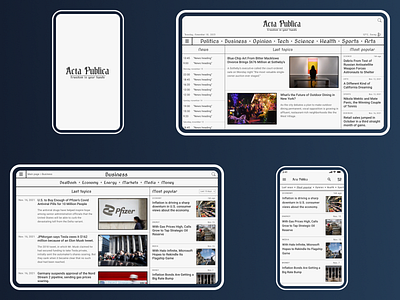 Acta Publica - concept of a news site and news app