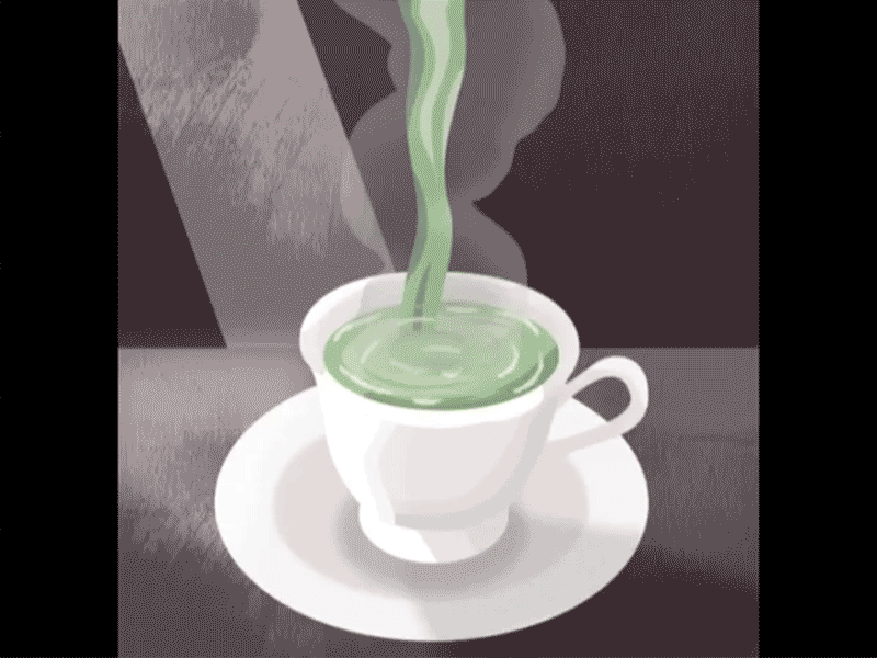 Morning Matcha after effects animation gif illustration illustrator motion smoke tea vector