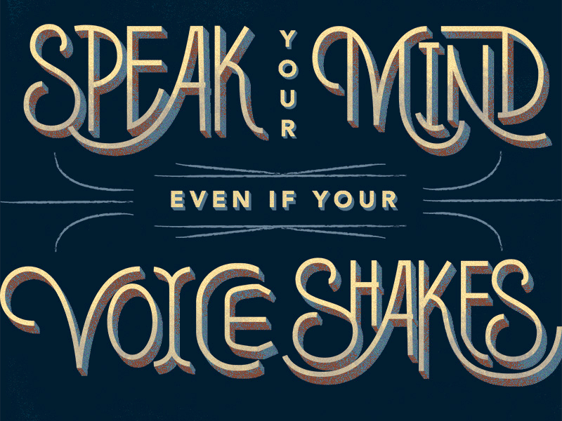 Speak Your Mind animated animation anxiety dimensional gif graphic design illustration lettering motion quote typography
