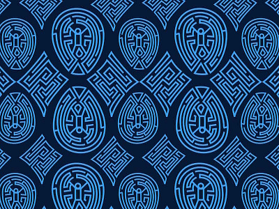 The Maze design digital illustration labyrinth maze pattern robot scifi vector westworld