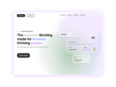 Banking landing page