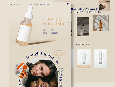 WeGlow beauty cosmetics design skincare ui uidesign ux uxdesign webdesign