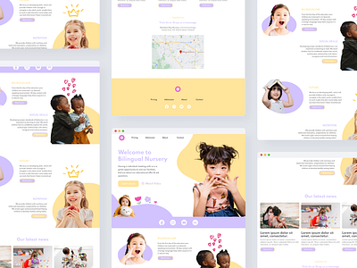 Bilingual Nursery landing page design ui uidesign uxdesign webdesign