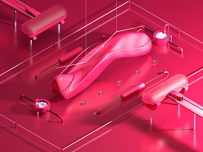 Exhibit B 3d animation c4d color isometric motion pink series
