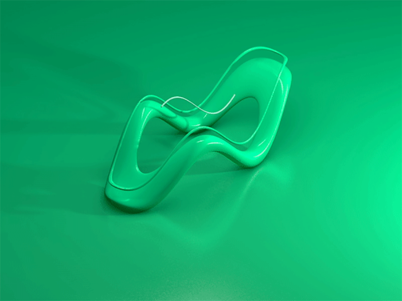 Exhibit C, Motion 3d animation c4d color green isometric motion wavy
