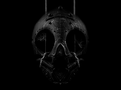 Death is in the Shadows 3d aliens concept creepy dark mask