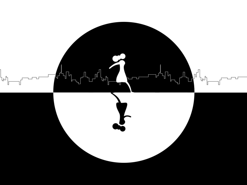 Making my way downtown. animation black and white cell design flat vector walk walk cycle
