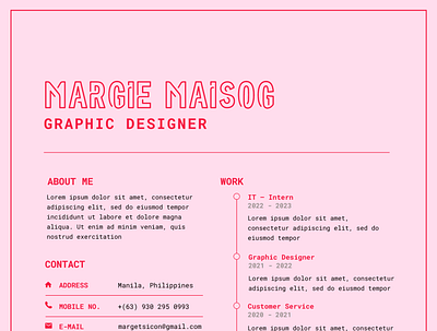 Graphic Resume | Portfolio graphic design portfolio resume