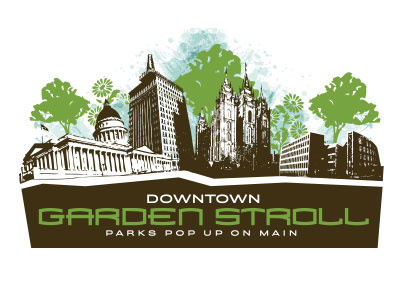 Downtown Garden Stroll final logo garden logo typography urban