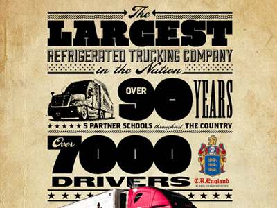 Magazine Ad for trucking company poster typography