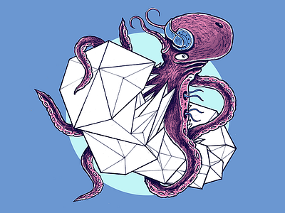 Octopus character design fish illustration octopus