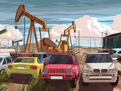 Petrolube car illustration oil vehicle