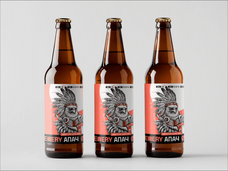 Craft Beer Apache beer design gif illustration vector
