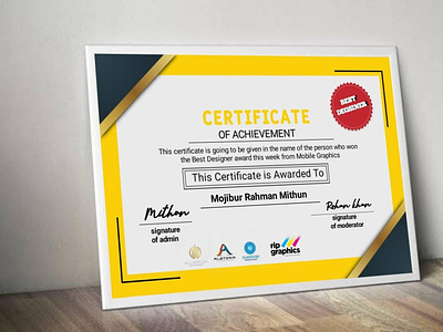 Certificate design best certificate design certificate graphic design ilustration professional professional certificate design simple stylish unique