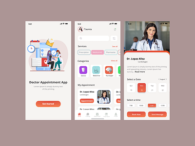Doctor Appointment App app design ui ux