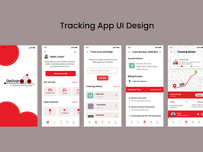 Delivery Tracking app app design graphic design illustration ui ux