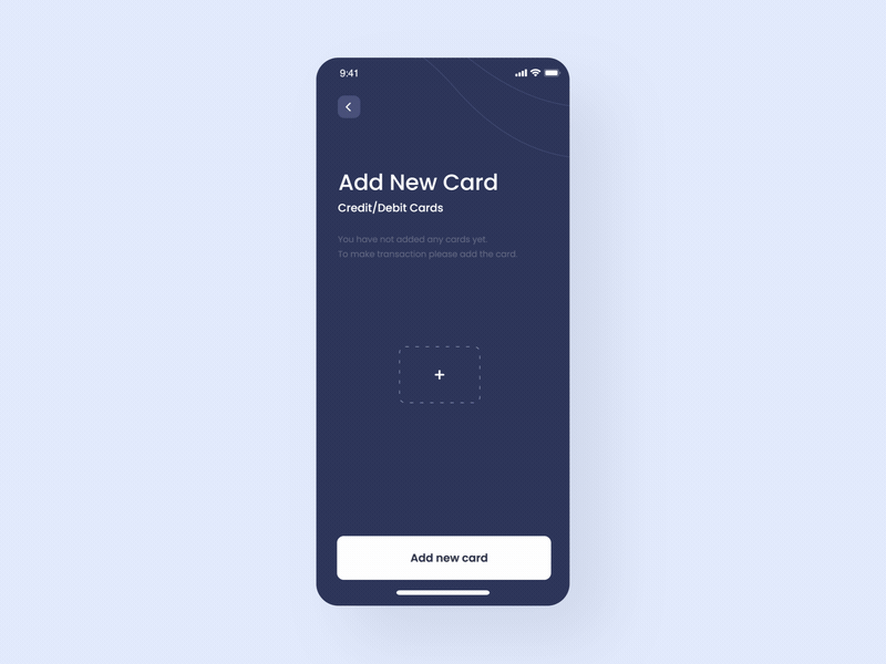 Add New Card add card animation app creditcard debit card design fintech interactiondesign logo materialdesign microinteraction payment ui ux