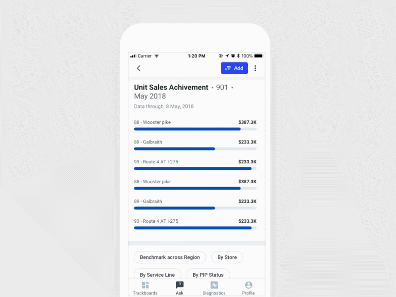 3rd Party Sharing card chart design gif screenshots share ui ux