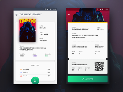 Events App - Event/Ticket android app design design events events app ios material minimal simple tickets ui ux