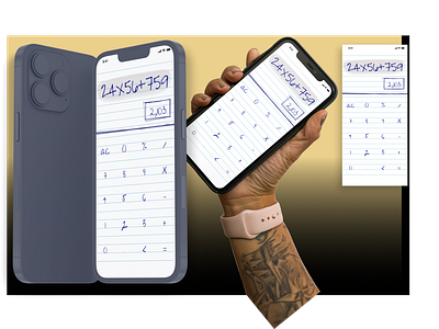 notebook paper themed calculator UI theme. app design graphic design typography ui ux