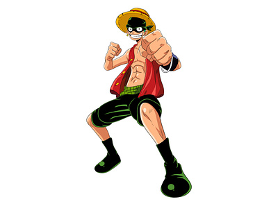 Ilustración de One Piece: Fusión Monkey dLuffy + Zoro Roronoa montaje