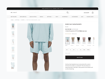 mnml ecommerce instagram shop product product page responsive design shopify ui ux